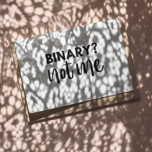 Binary? Not Me - Coming Out Card