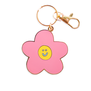 Smiley Flower Keyring