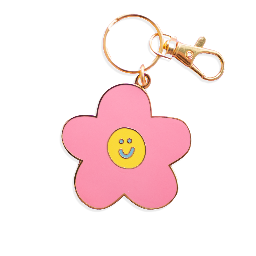 Smiley Flower Keyring