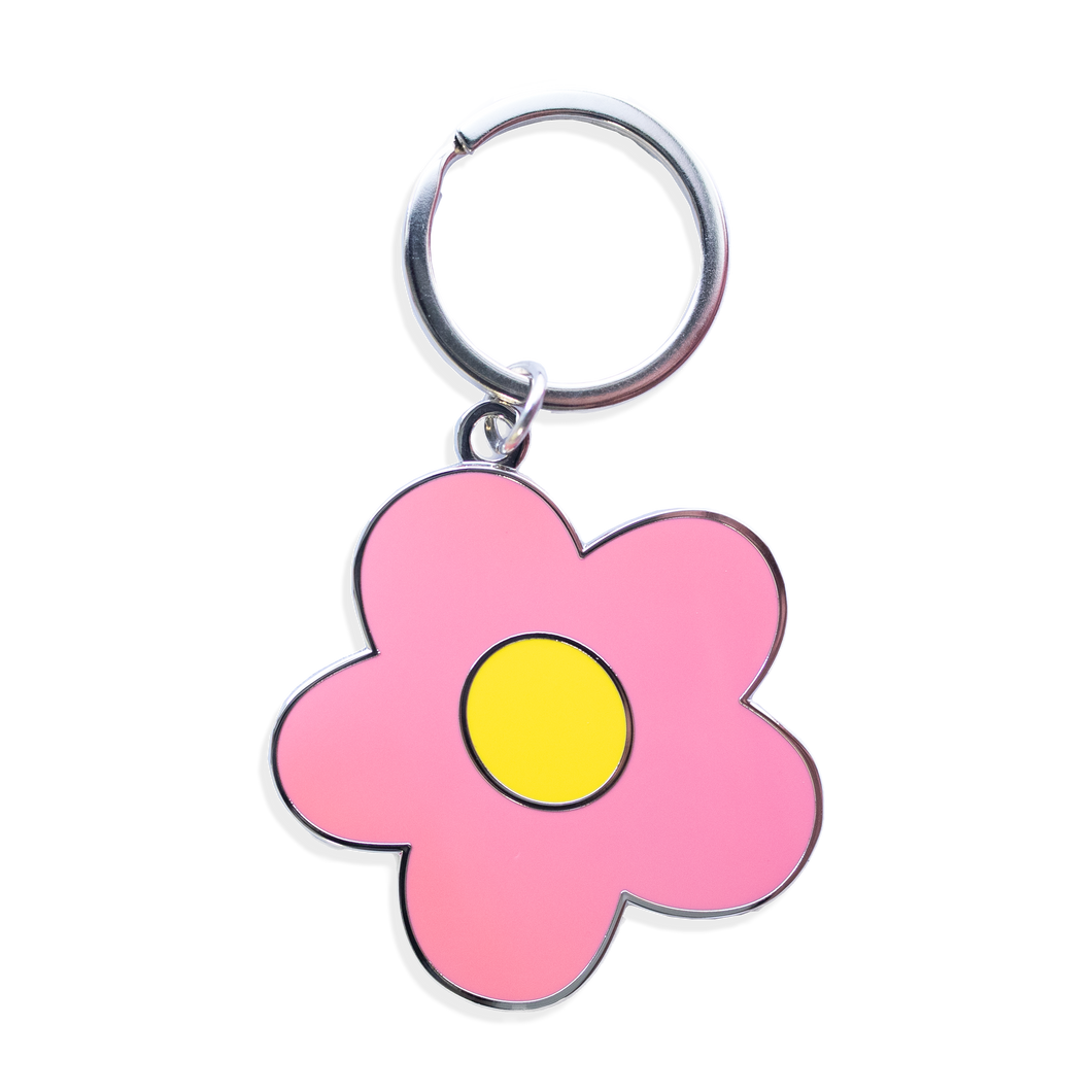 Pink Flower Keyring